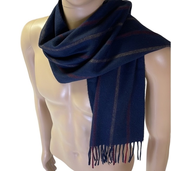 Vintage Christian Dior Monsieur 100% Acrylic Scarf Striped Fringe "Cashm… - Picture 1 of 5